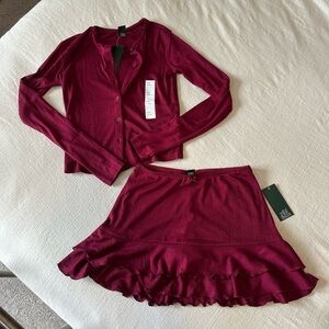 Wild Fable Burgundy Skirt Set